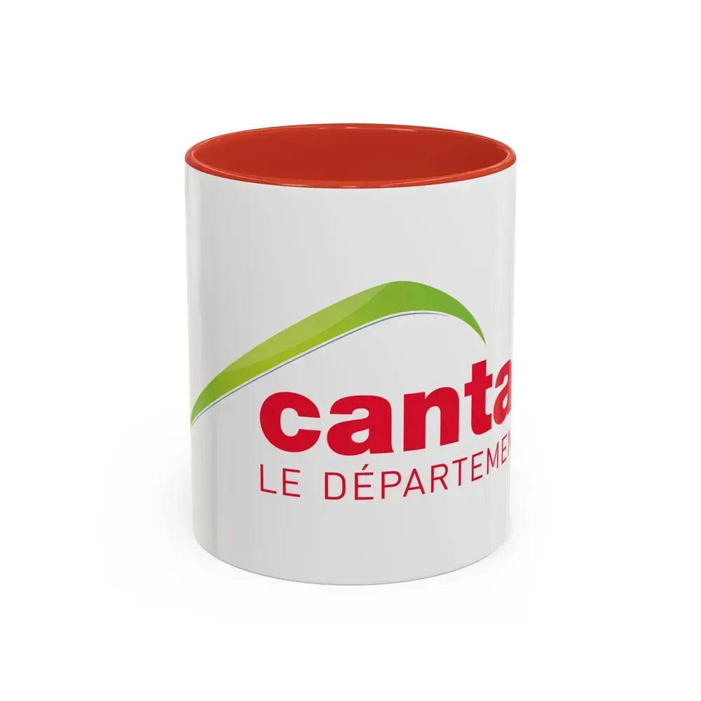Flag of Cantal France - Accent Coffee Mug 11oz Red - Go Mug Yourself