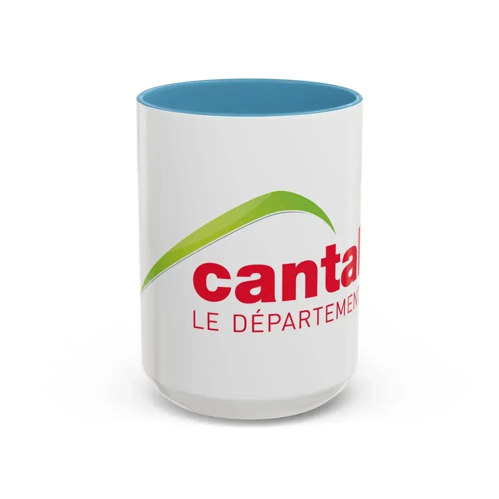 Flag of Cantal France - Accent Coffee Mug 15oz Light Blue - Go Mug Yourself