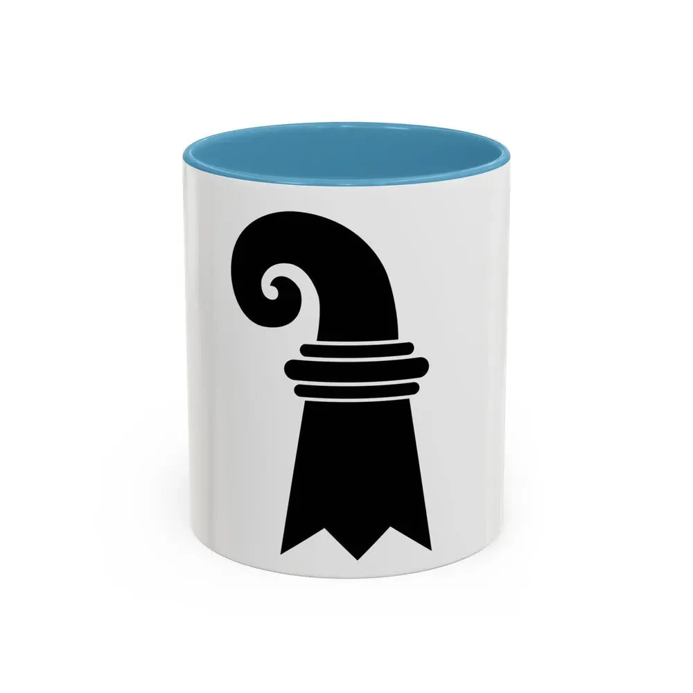 Flag of Canton of Basel Switzerland - Accent Coffee Mug 11oz Light Blue - Go Mug Yourself