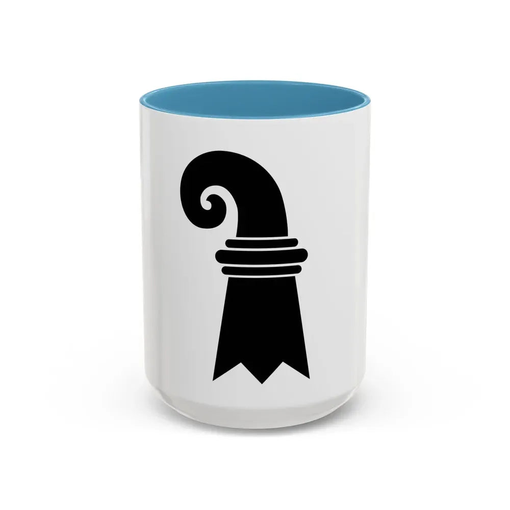 Flag of Canton of Basel Switzerland - Accent Coffee Mug 15oz Light Blue - Go Mug Yourself