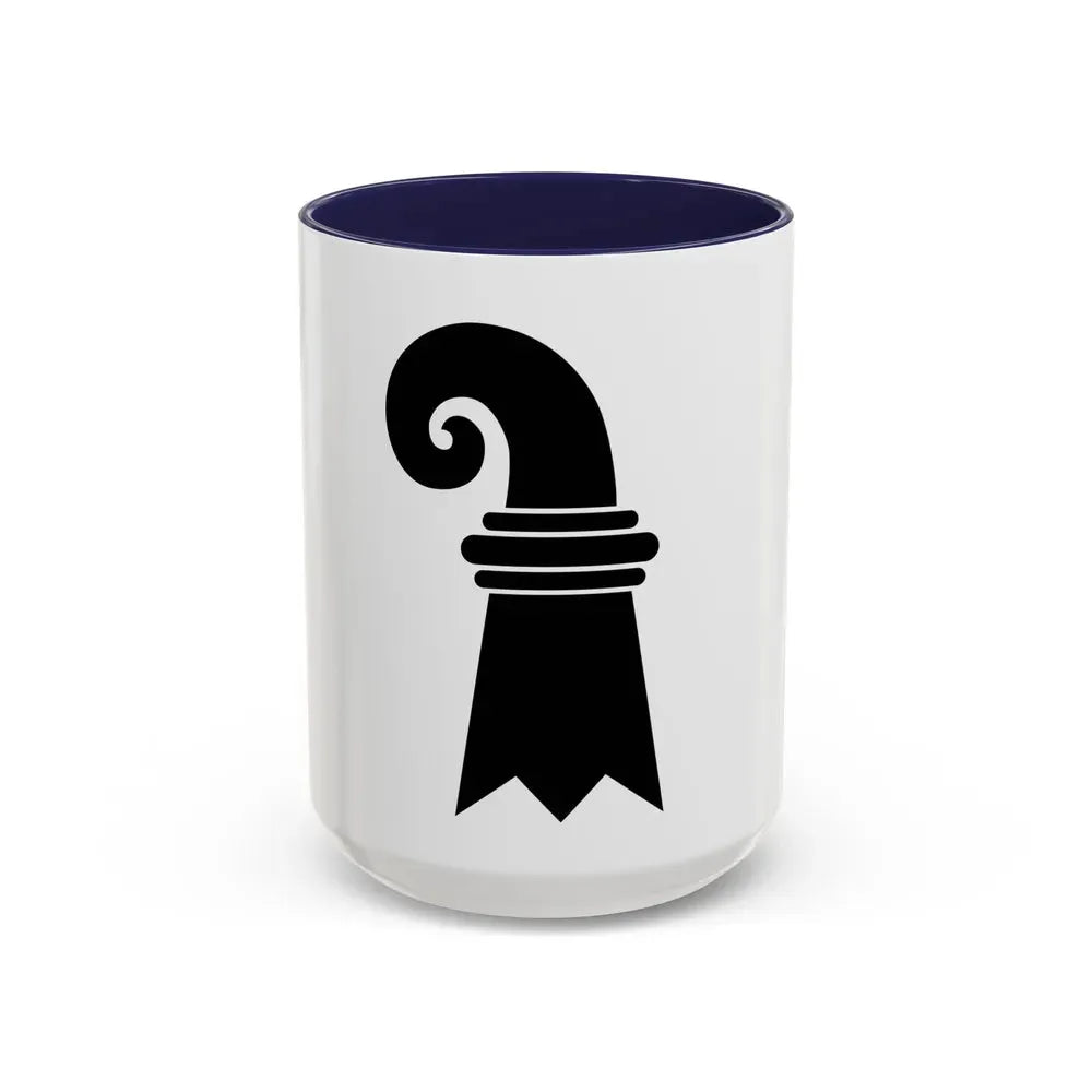 Flag of Canton of Basel Switzerland - Accent Coffee Mug 15oz Navy - Go Mug Yourself