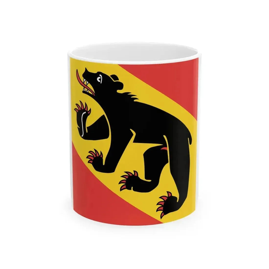 Flag of Canton of Bern Switzerland - White Coffee Mug 11oz - Go Mug Yourself