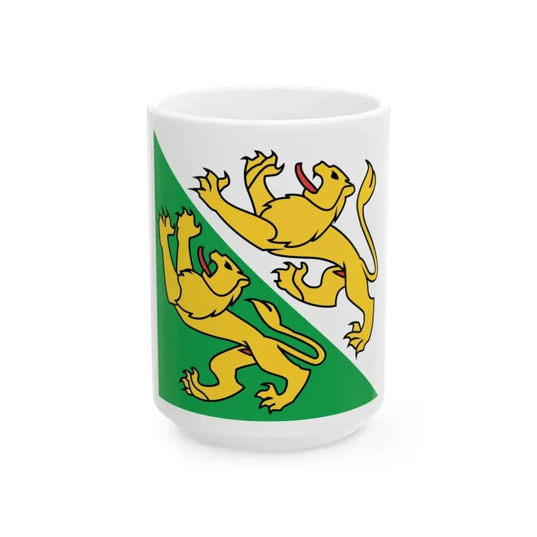 Flag of Canton of Thurgau (Switzerland) White Coffee Mug 15oz - Go Mug Yourself