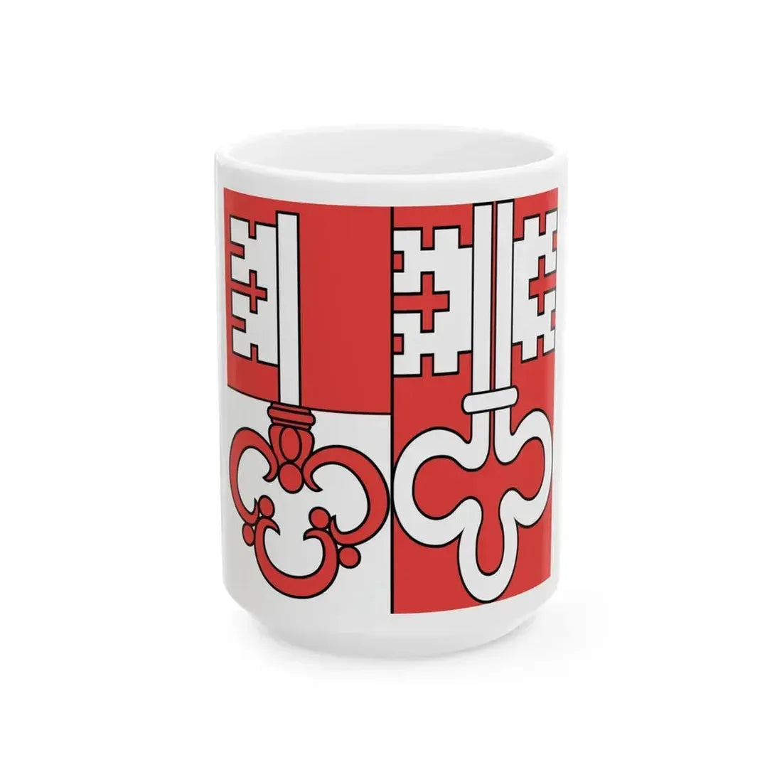 Flag of Canton of Unterwalden (Switzerland) White Coffee Mug 15oz - Go Mug Yourself
