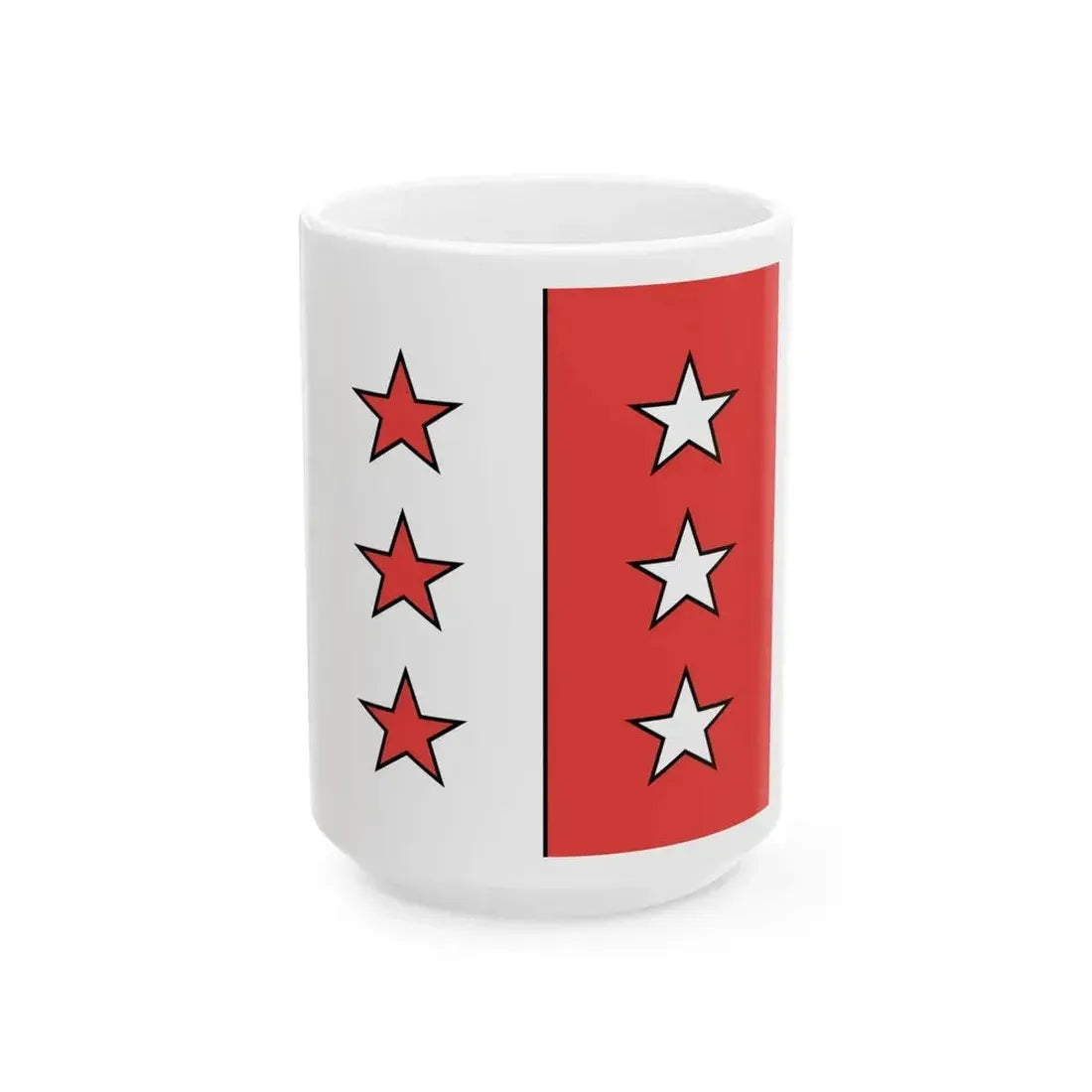 Flag of Canton of Valais 1498-1628 (Switzerland) White Coffee Mug 15oz - Go Mug Yourself