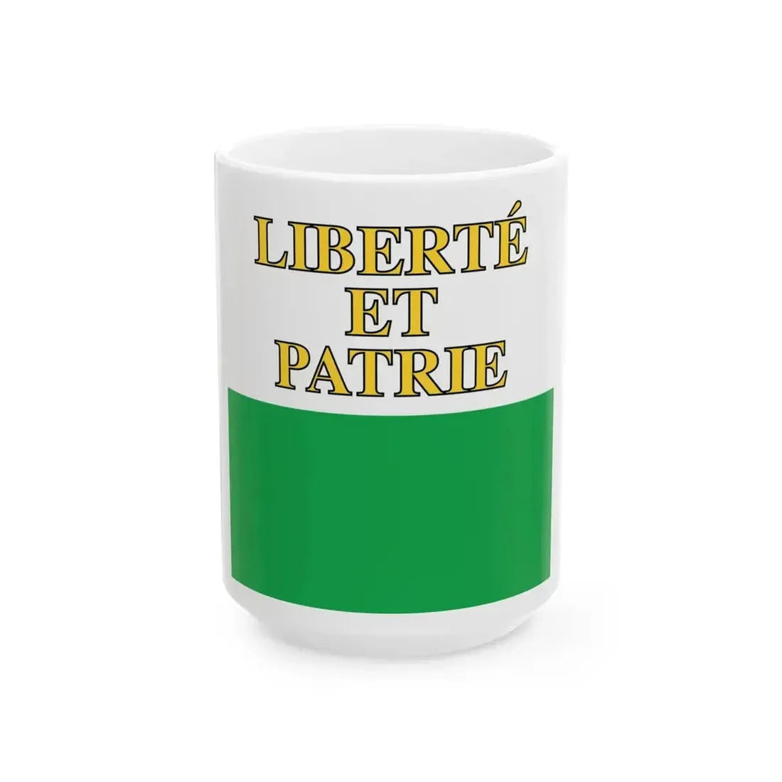 Flag of Canton of Vaud (Switzerland) White Coffee Mug 15oz - Go Mug Yourself