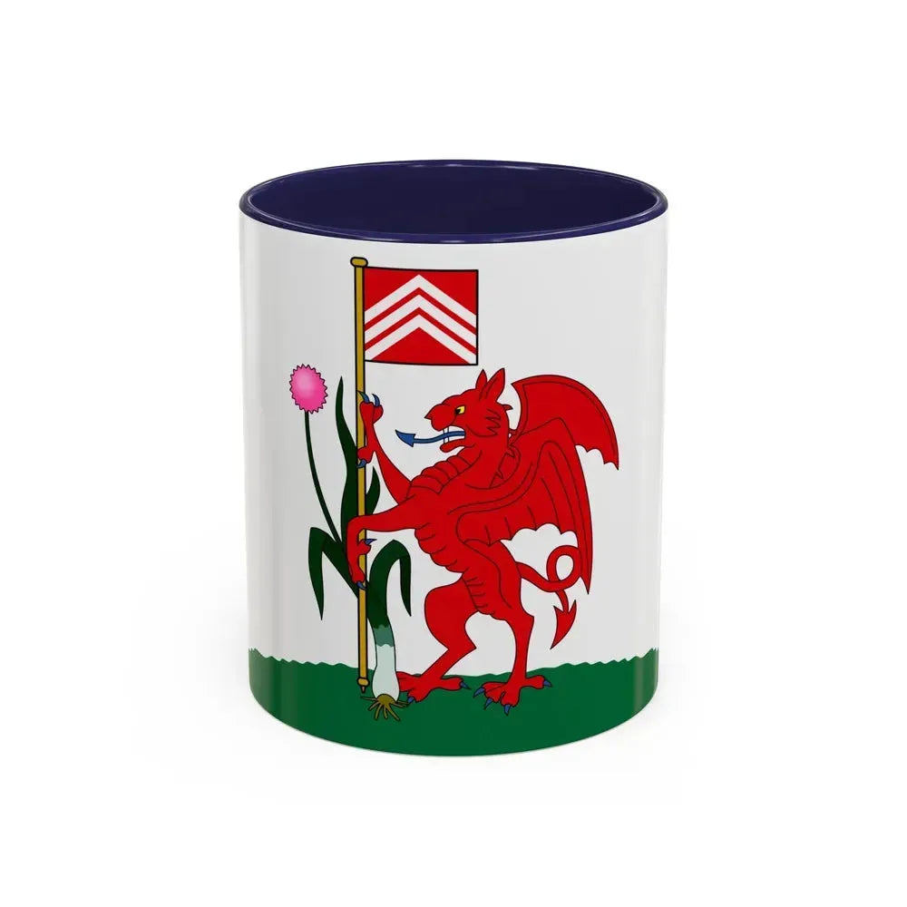 Flag of Cardiff UK - Accent Coffee Mug 11oz Navy - Go Mug Yourself