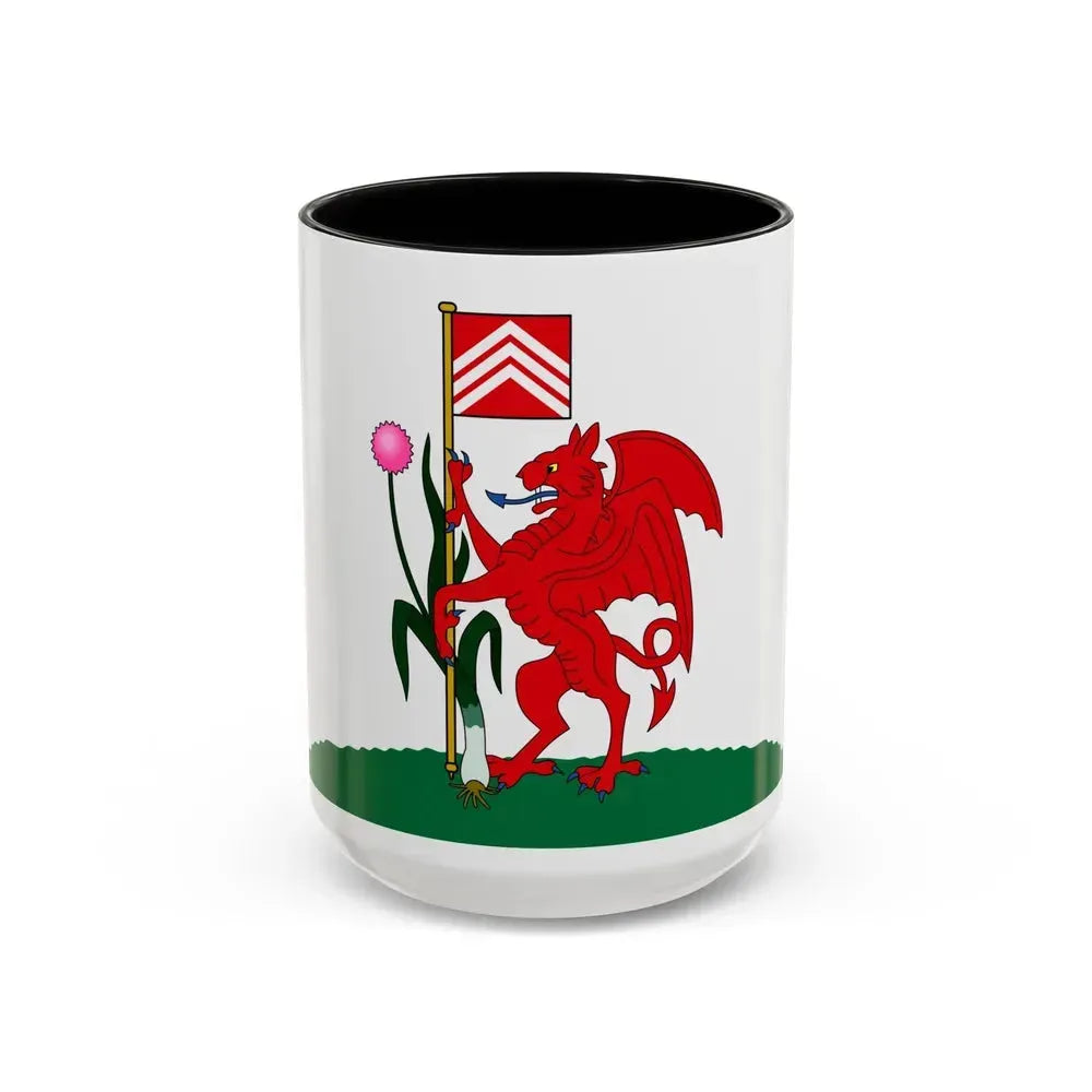 Flag of Cardiff UK - Accent Coffee Mug 15oz Black - Go Mug Yourself