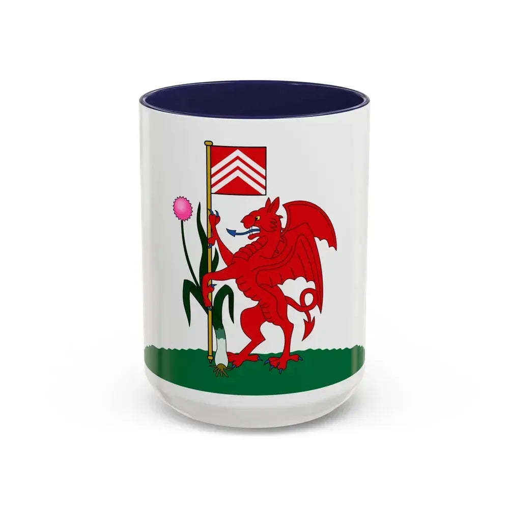 Flag of Cardiff UK - Accent Coffee Mug 15oz Navy - Go Mug Yourself