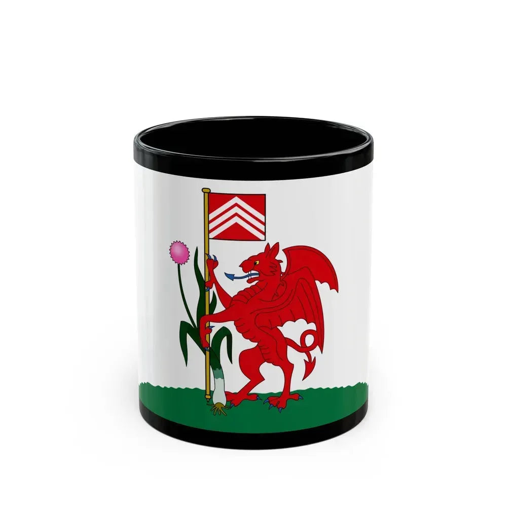 Flag of Cardiff UK - Black Coffee Mug 11oz - Go Mug Yourself