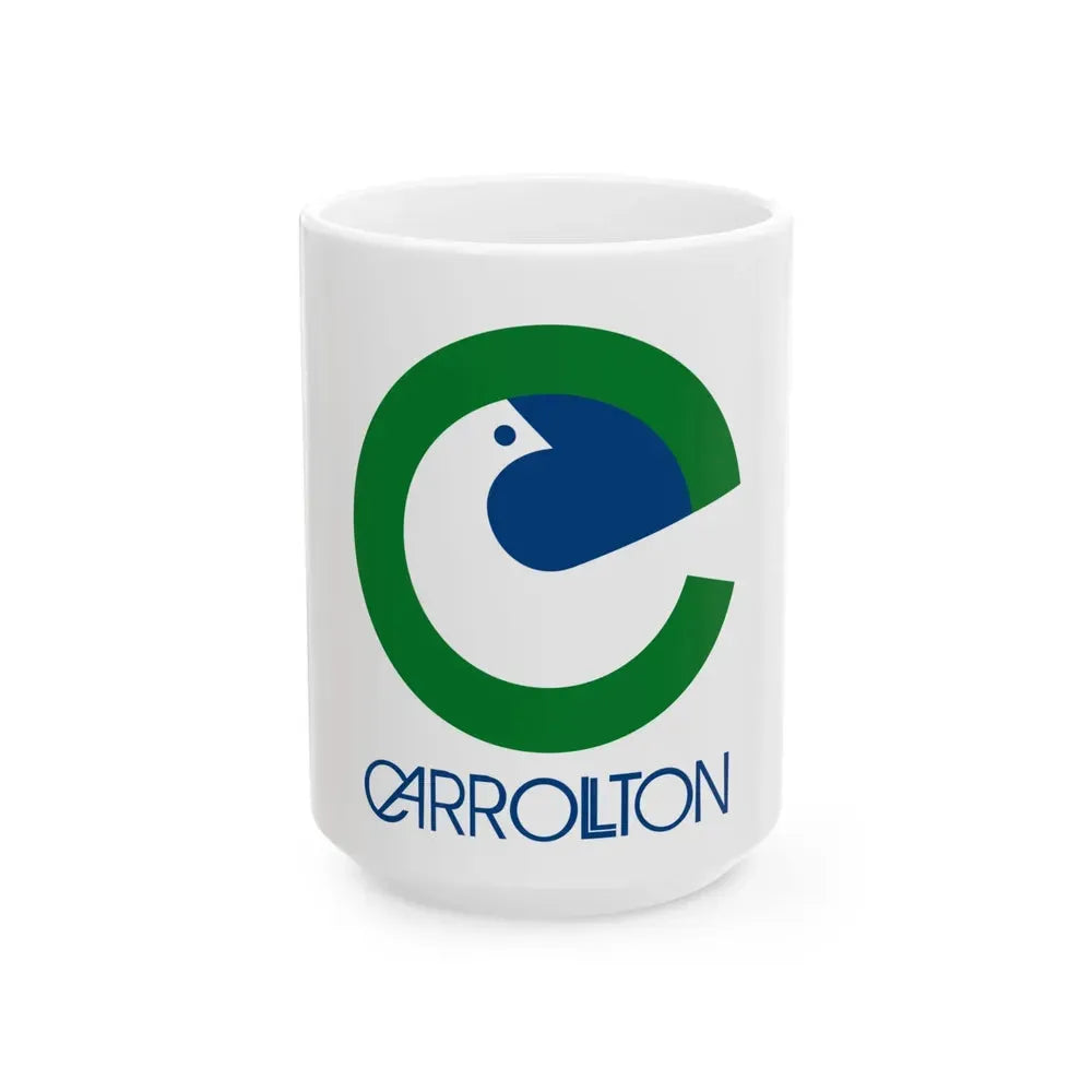Flag of Carrollton Texas (United States) White Coffee Mug 15oz - Go Mug Yourself