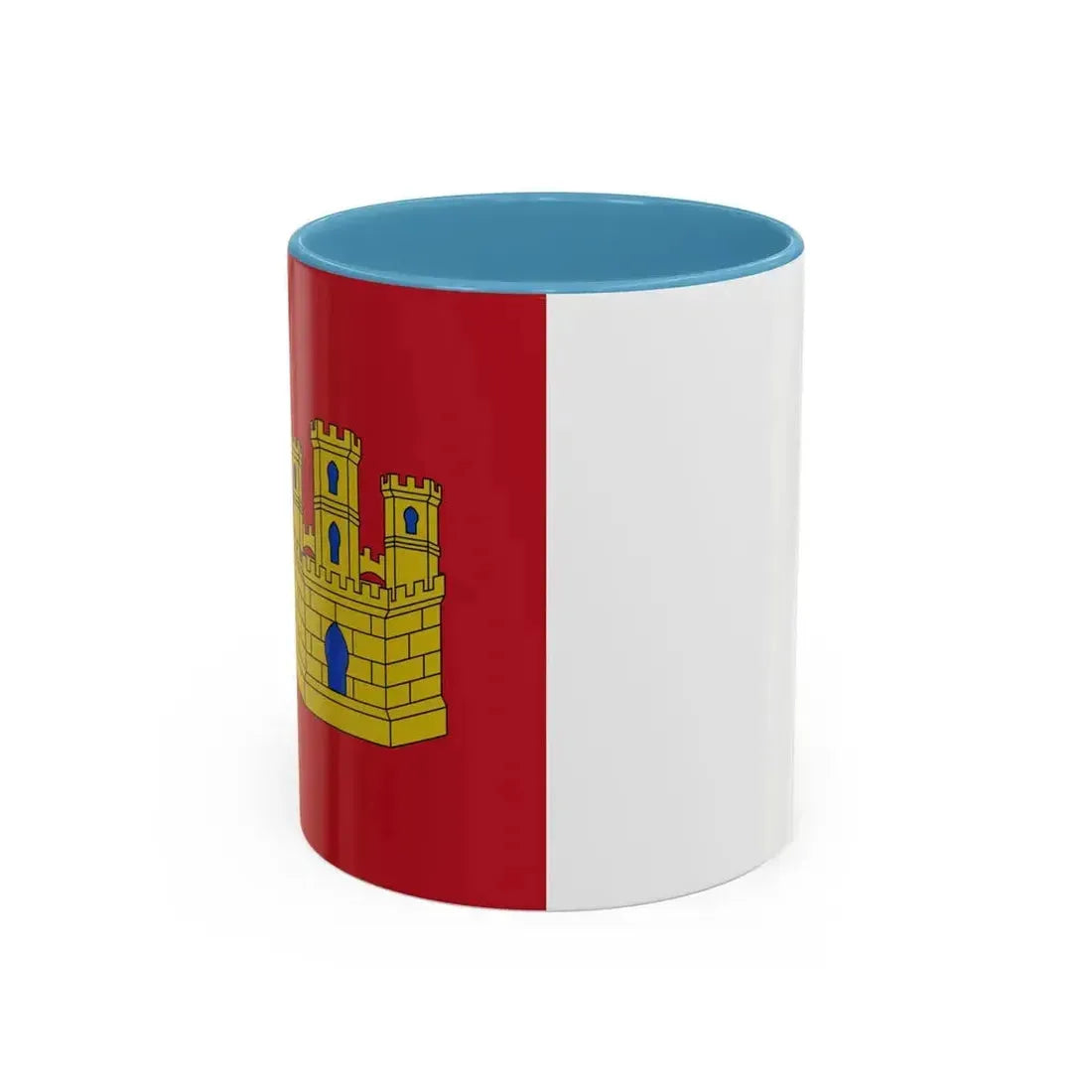 Flag of Castile La Mancha Spain - Accent Coffee Mug 11oz Light Blue - Go Mug Yourself