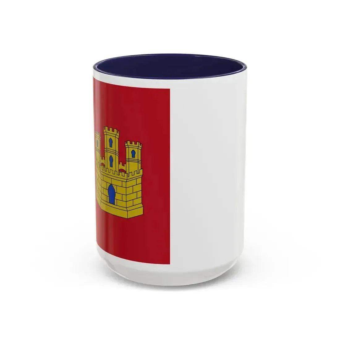 Flag of Castile La Mancha Spain - Accent Coffee Mug 15oz Navy - Go Mug Yourself