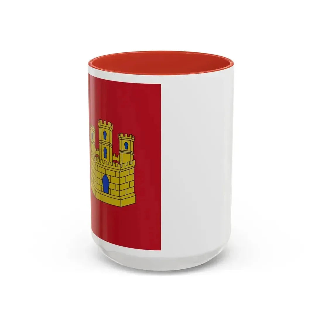 Flag of Castile La Mancha Spain - Accent Coffee Mug 15oz Red - Go Mug Yourself