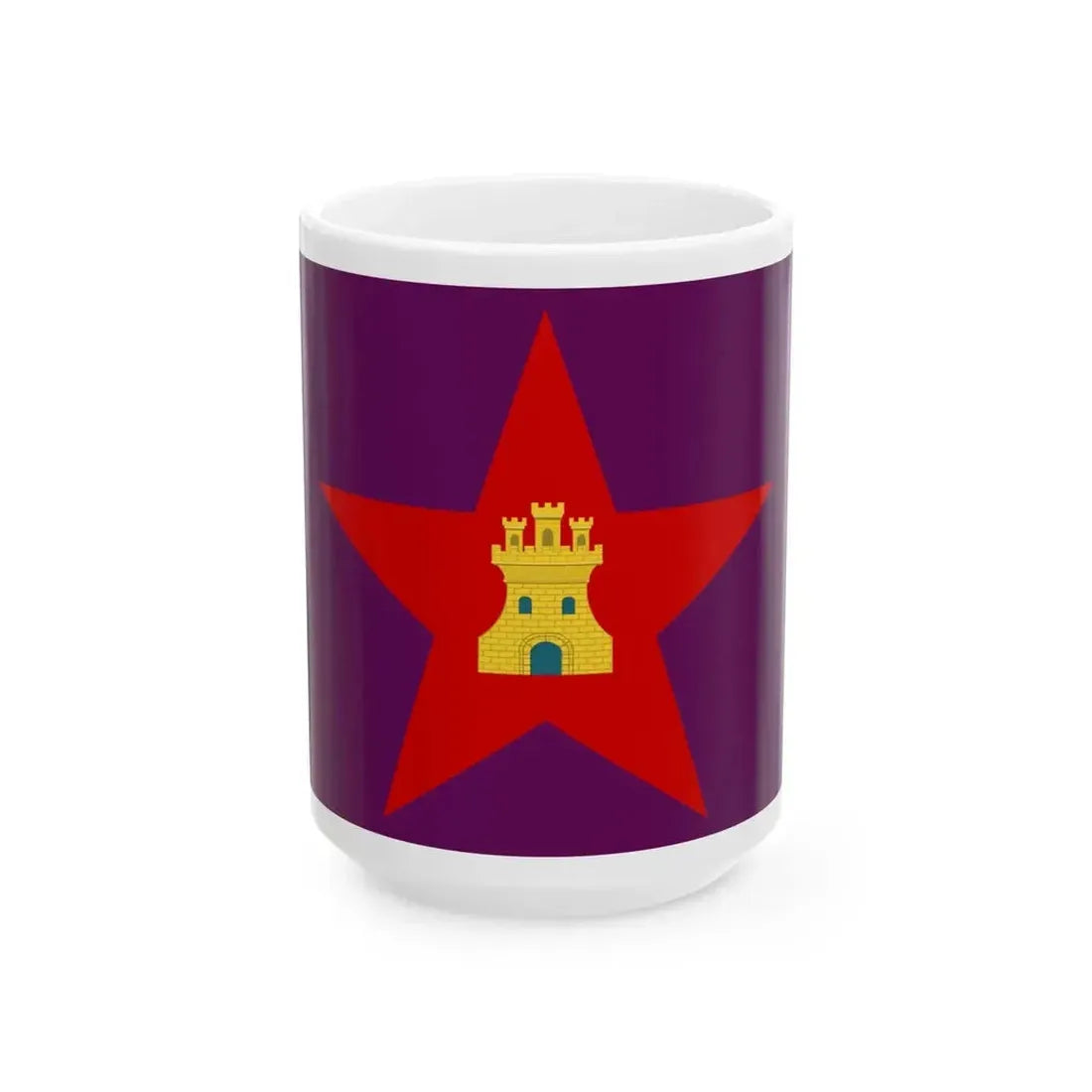 Flag of Castile with star (Spain) White Coffee Mug 15oz - Go Mug Yourself