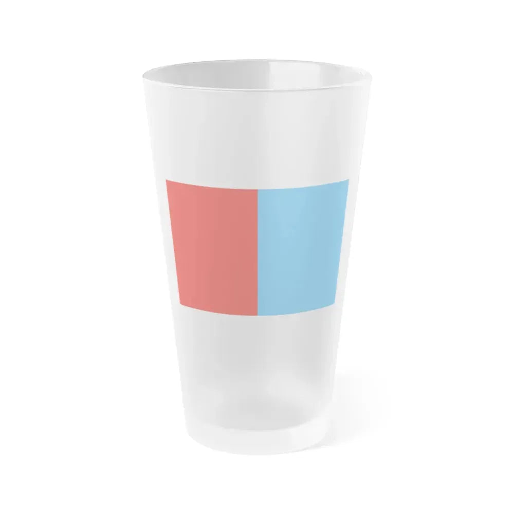 Flag of Catania Italy - Frosted Pint Glass 16oz 16oz Frosted - Go Mug Yourself