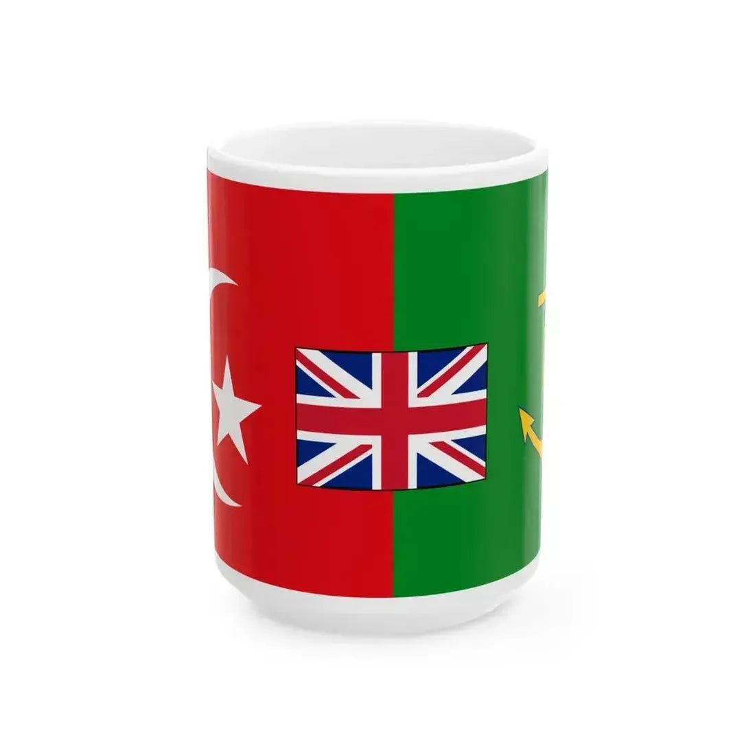 Flag of Cecil Rhodes Cape to Cairo (Egypt) White Coffee Mug 15oz - Go Mug Yourself