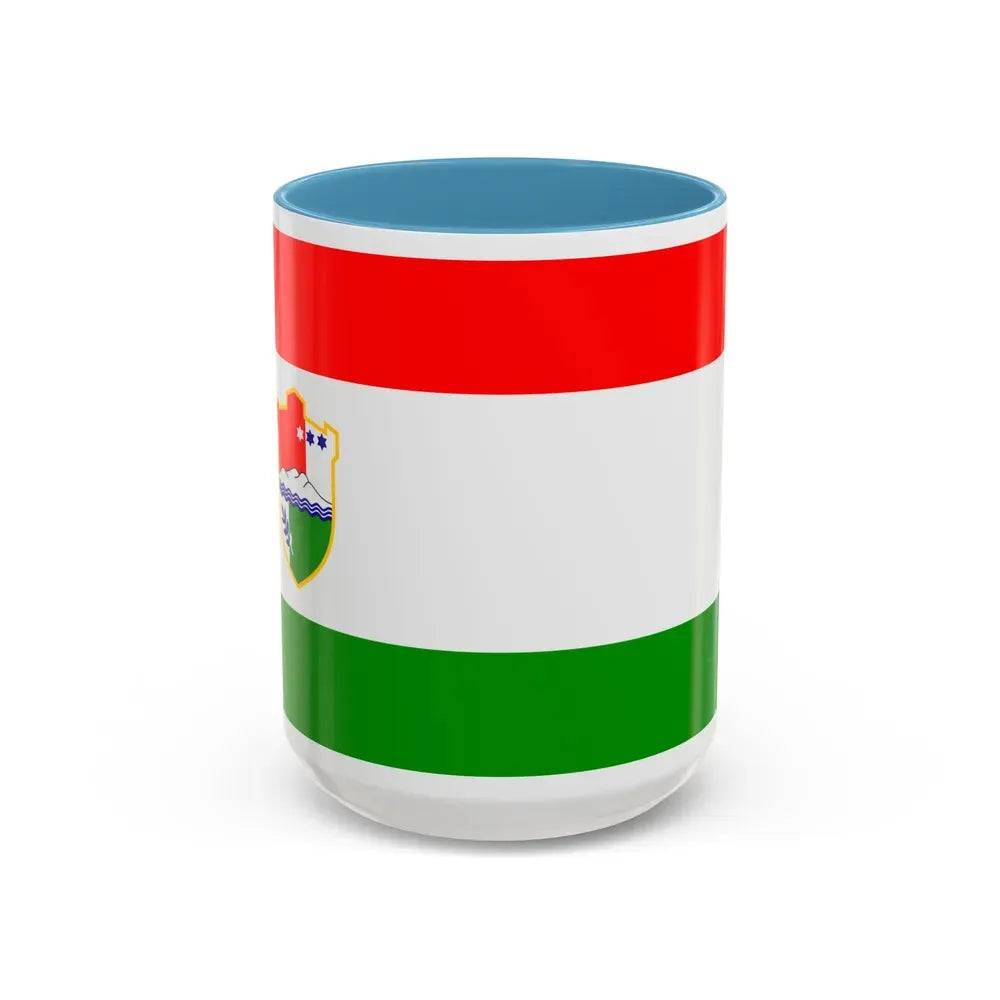 Flag of Central Bosnia Canton Bosnia and Herzegovina - Accent Coffee Mug 15oz Light Blue - Go Mug Yourself