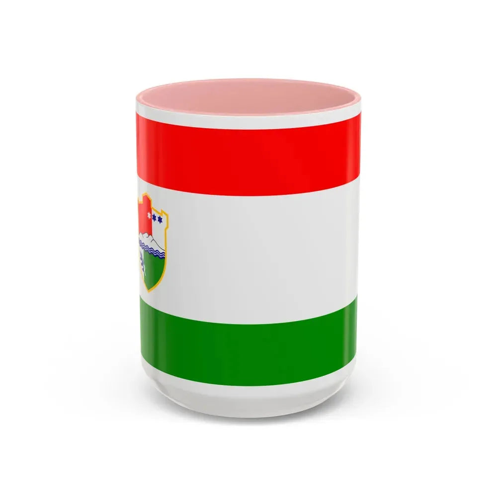 Flag of Central Bosnia Canton Bosnia and Herzegovina - Accent Coffee Mug 15oz Pink - Go Mug Yourself