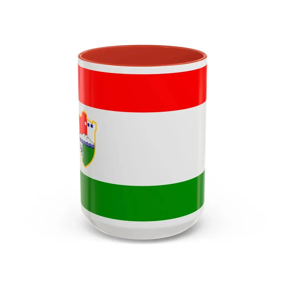 Flag of Central Bosnia Canton Bosnia and Herzegovina - Accent Coffee Mug 15oz Red - Go Mug Yourself