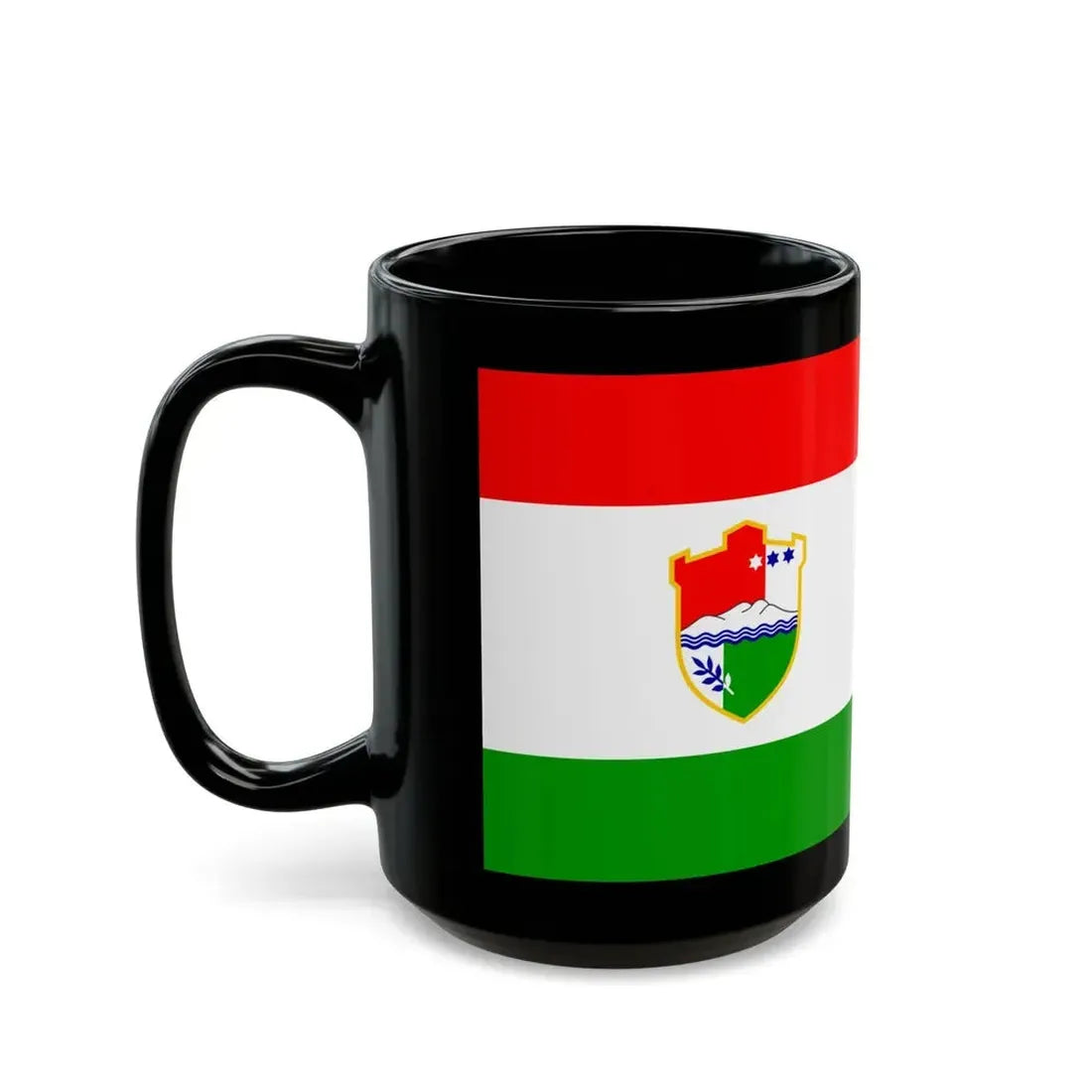 Flag of Central Bosnia Canton Bosnia and Herzegovina - Black Coffee Mug - Go Mug Yourself