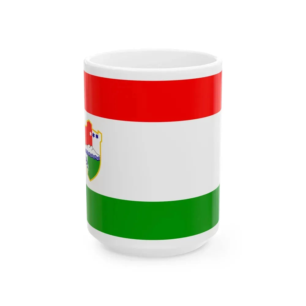 Flag of Central Bosnia Canton Bosnia and Herzegovina - White Coffee Mug 15oz - Go Mug Yourself
