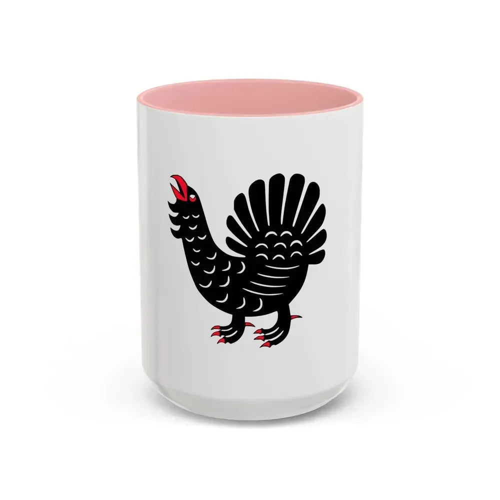 Flag of Central Finland Finland - Accent Coffee Mug 15oz Pink - Go Mug Yourself