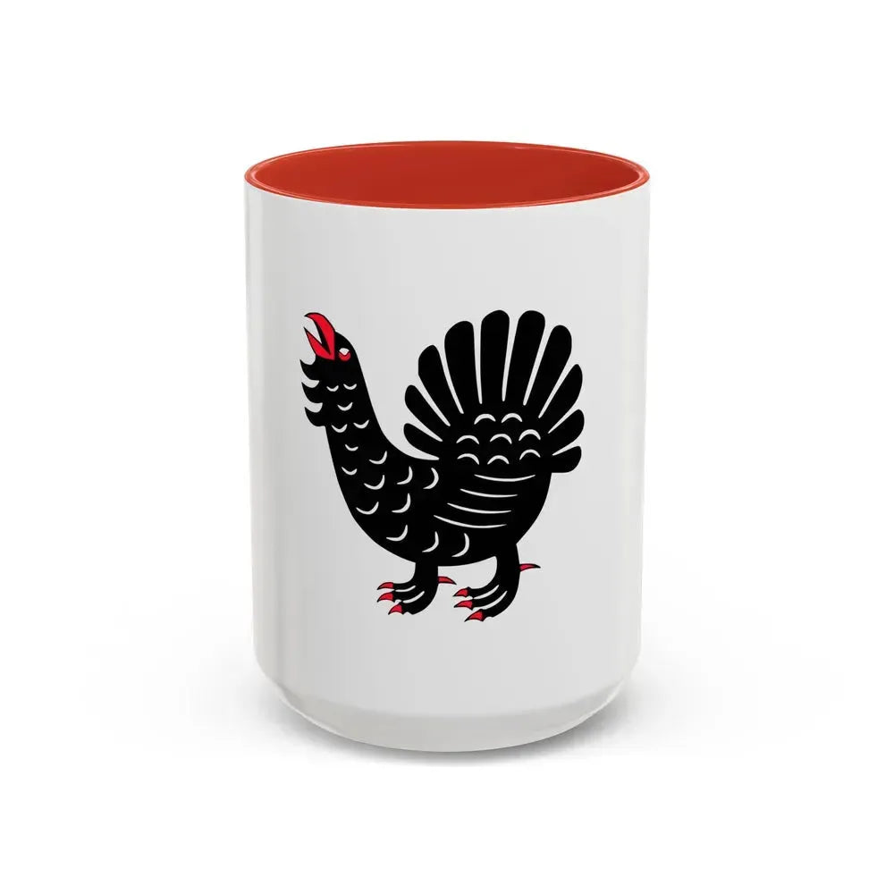 Flag of Central Finland Finland - Accent Coffee Mug 15oz Red - Go Mug Yourself
