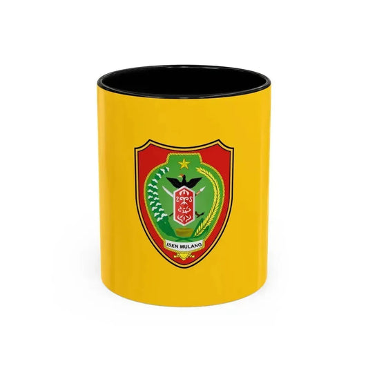 Flag of Central Kalimantan Indonesia - Accent Coffee Mug 11oz Black - Go Mug Yourself
