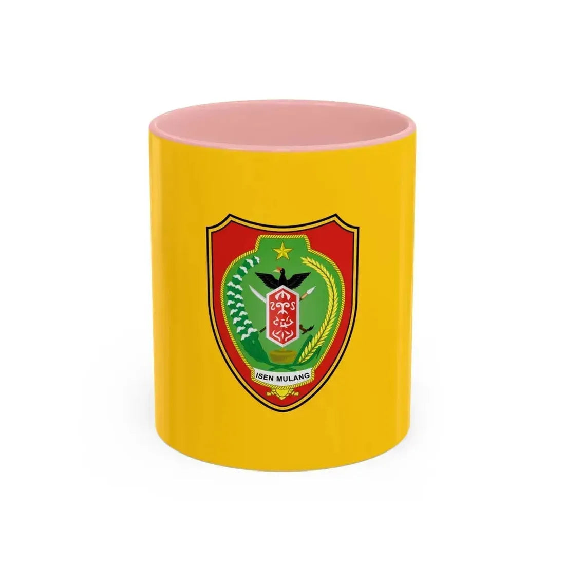 Flag of Central Kalimantan Indonesia - Accent Coffee Mug 11oz Pink - Go Mug Yourself