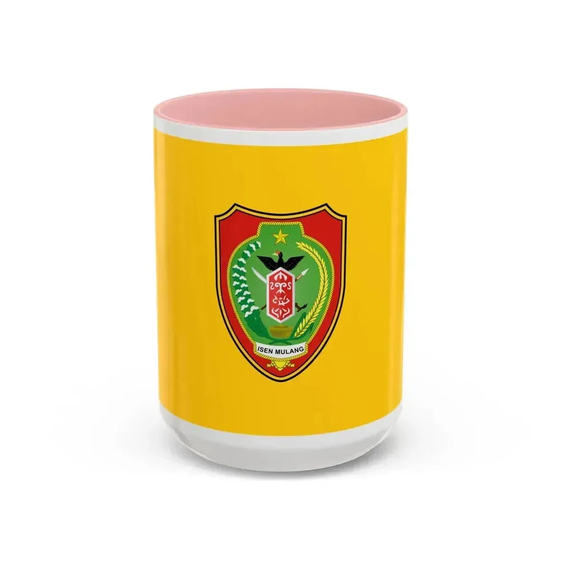 Flag of Central Kalimantan Indonesia - Accent Coffee Mug 15oz Pink - Go Mug Yourself