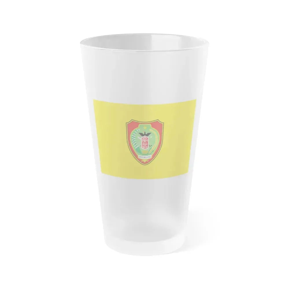 Flag of Central Kalimantan Indonesia - Frosted Pint Glass 16oz 16oz Frosted - Go Mug Yourself