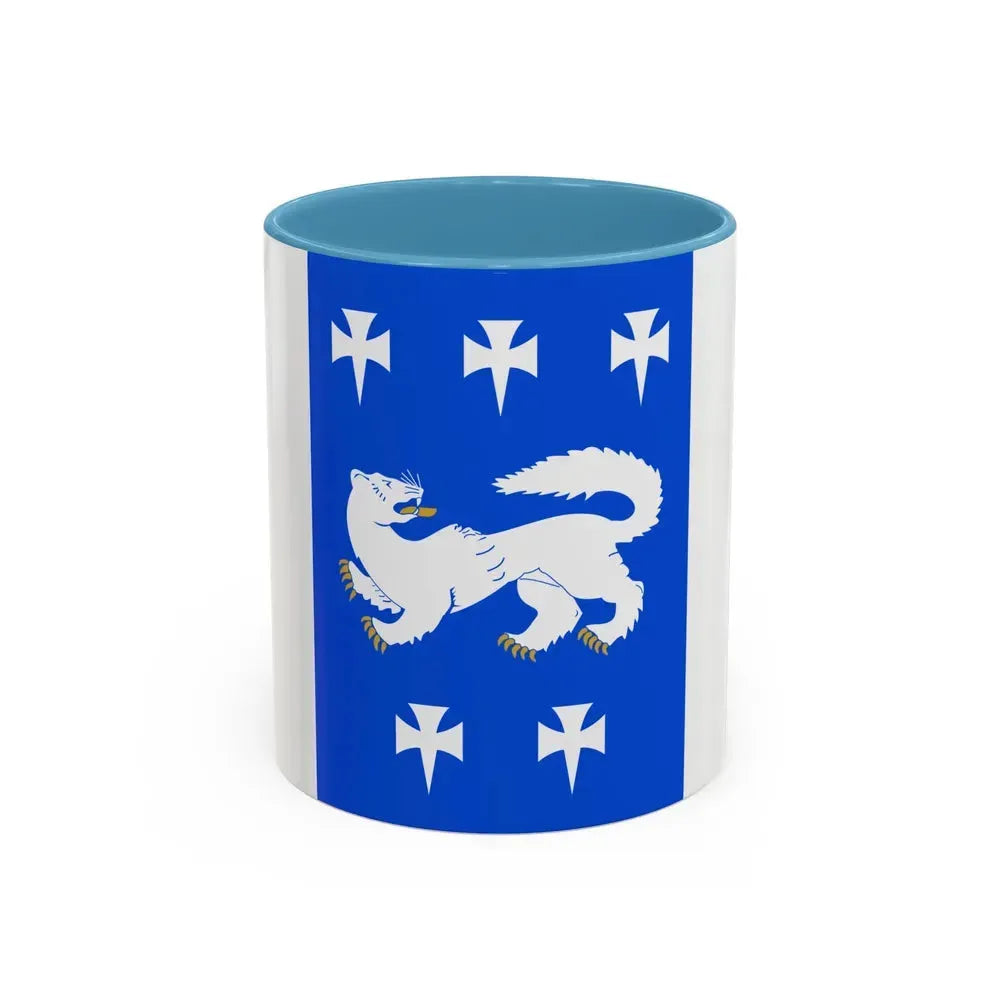 Flag of Central Ostrobothnia Finland - Accent Coffee Mug 11oz Light Blue - Go Mug Yourself