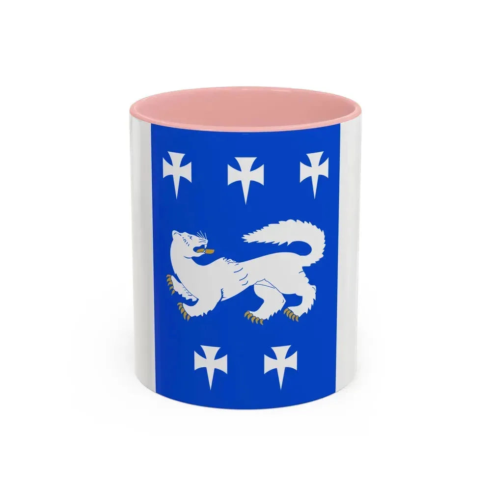Flag of Central Ostrobothnia Finland - Accent Coffee Mug 11oz Pink - Go Mug Yourself
