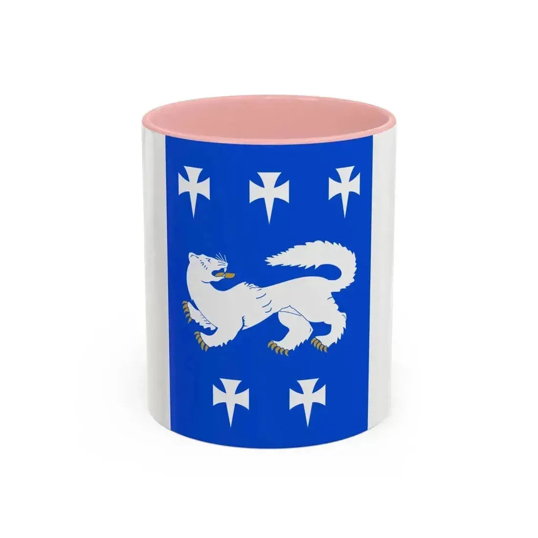 Flag of Central Ostrobothnia Finland - Accent Coffee Mug 11oz Pink - Go Mug Yourself