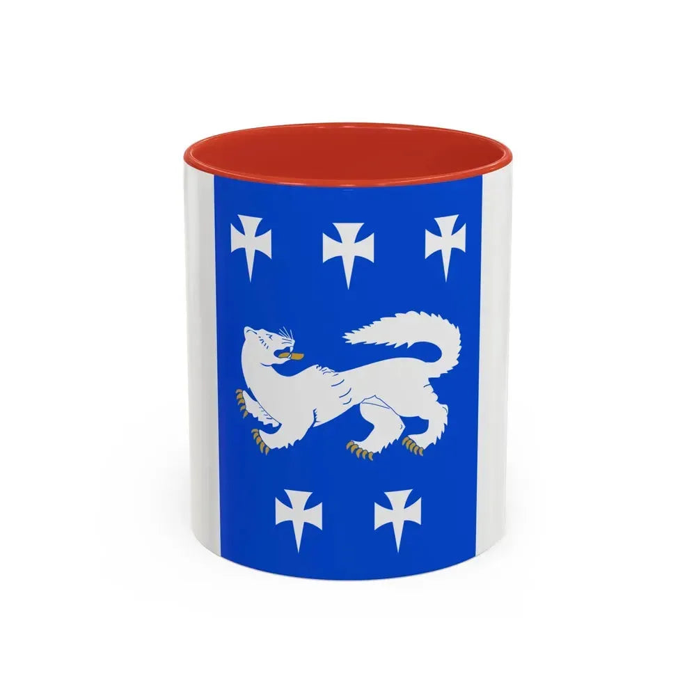 Flag of Central Ostrobothnia Finland - Accent Coffee Mug 11oz Red - Go Mug Yourself