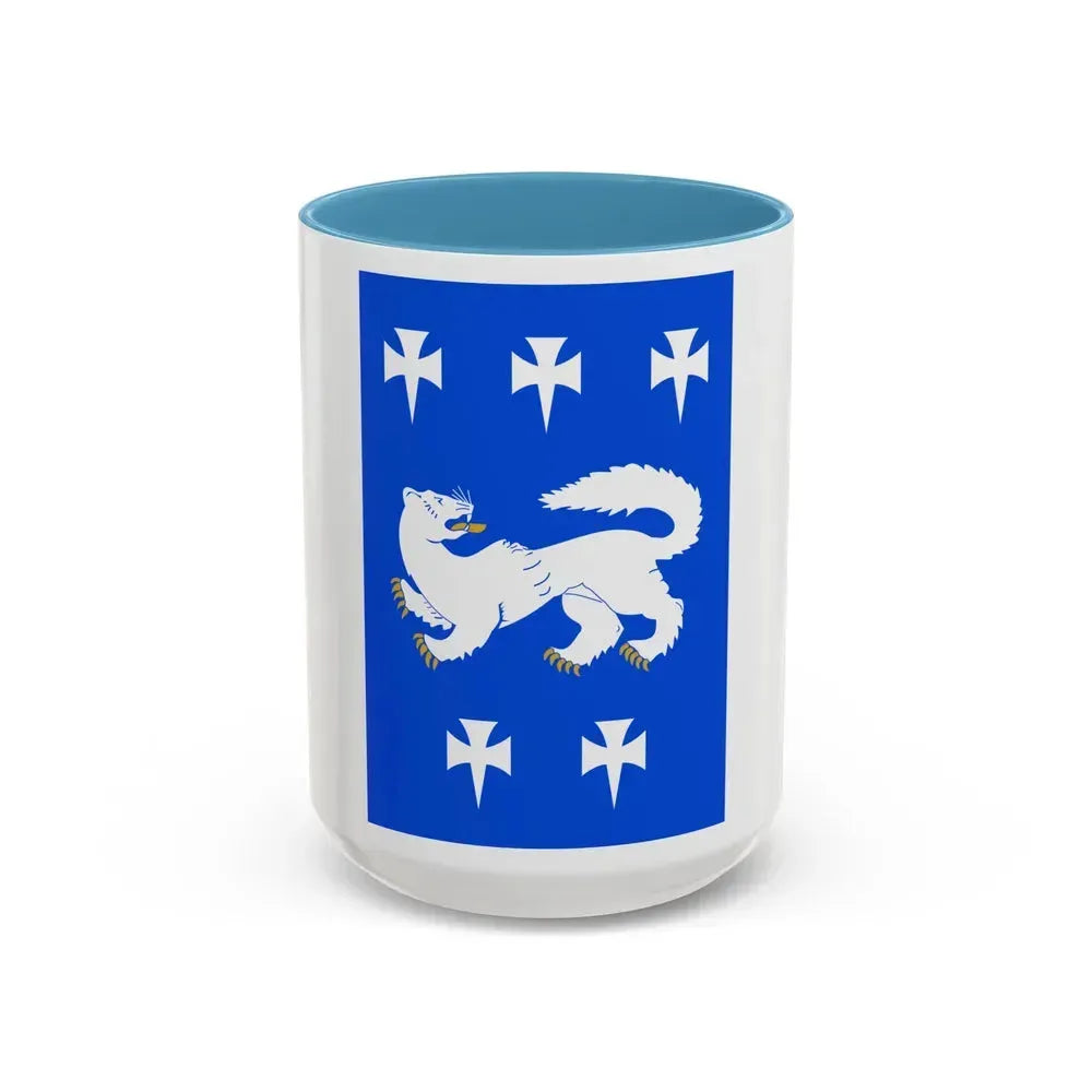 Flag of Central Ostrobothnia Finland - Accent Coffee Mug 15oz Light Blue - Go Mug Yourself