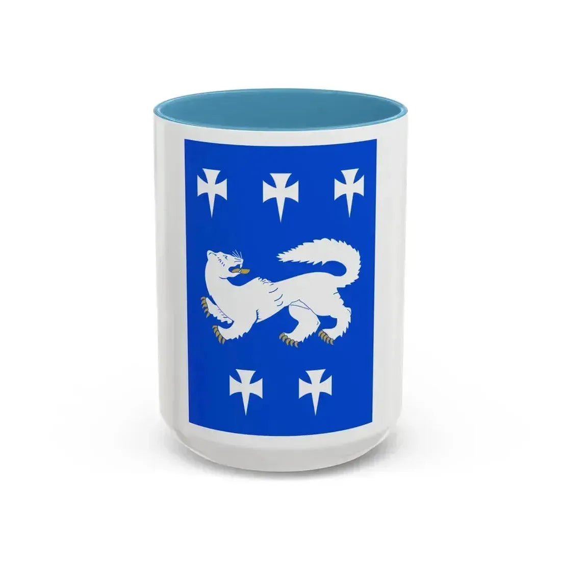 Flag of Central Ostrobothnia Finland - Accent Coffee Mug 15oz Light Blue - Go Mug Yourself