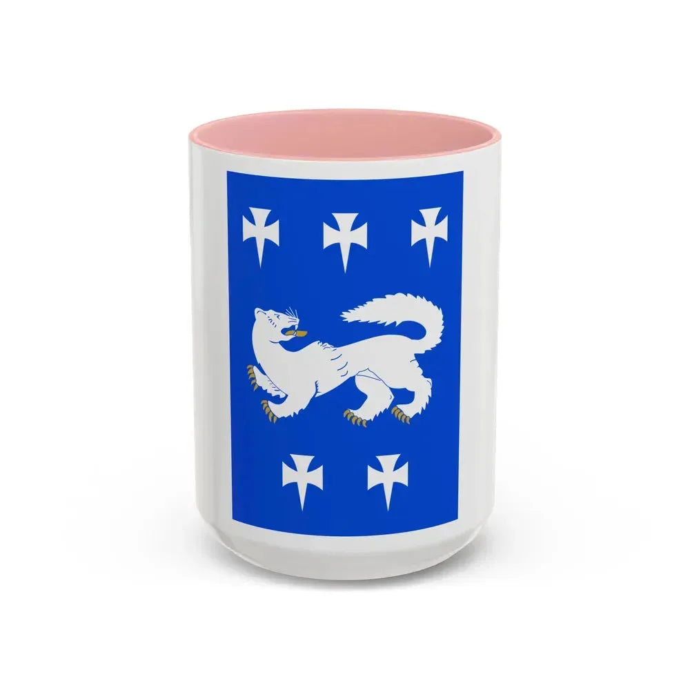 Flag of Central Ostrobothnia Finland - Accent Coffee Mug 15oz Pink - Go Mug Yourself