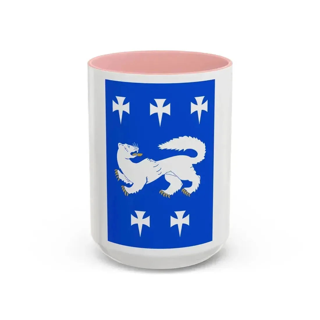 Flag of Central Ostrobothnia Finland - Accent Coffee Mug 15oz Pink - Go Mug Yourself