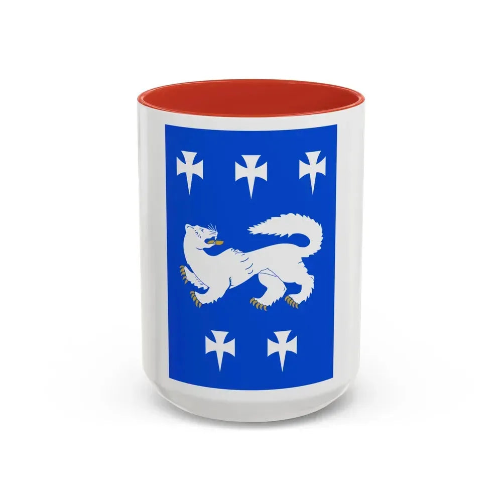 Flag of Central Ostrobothnia Finland - Accent Coffee Mug 15oz Red - Go Mug Yourself