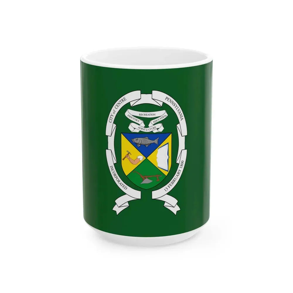 Flag of Centre County Pennsylvania (United States) White Coffee Mug 15oz - Go Mug Yourself