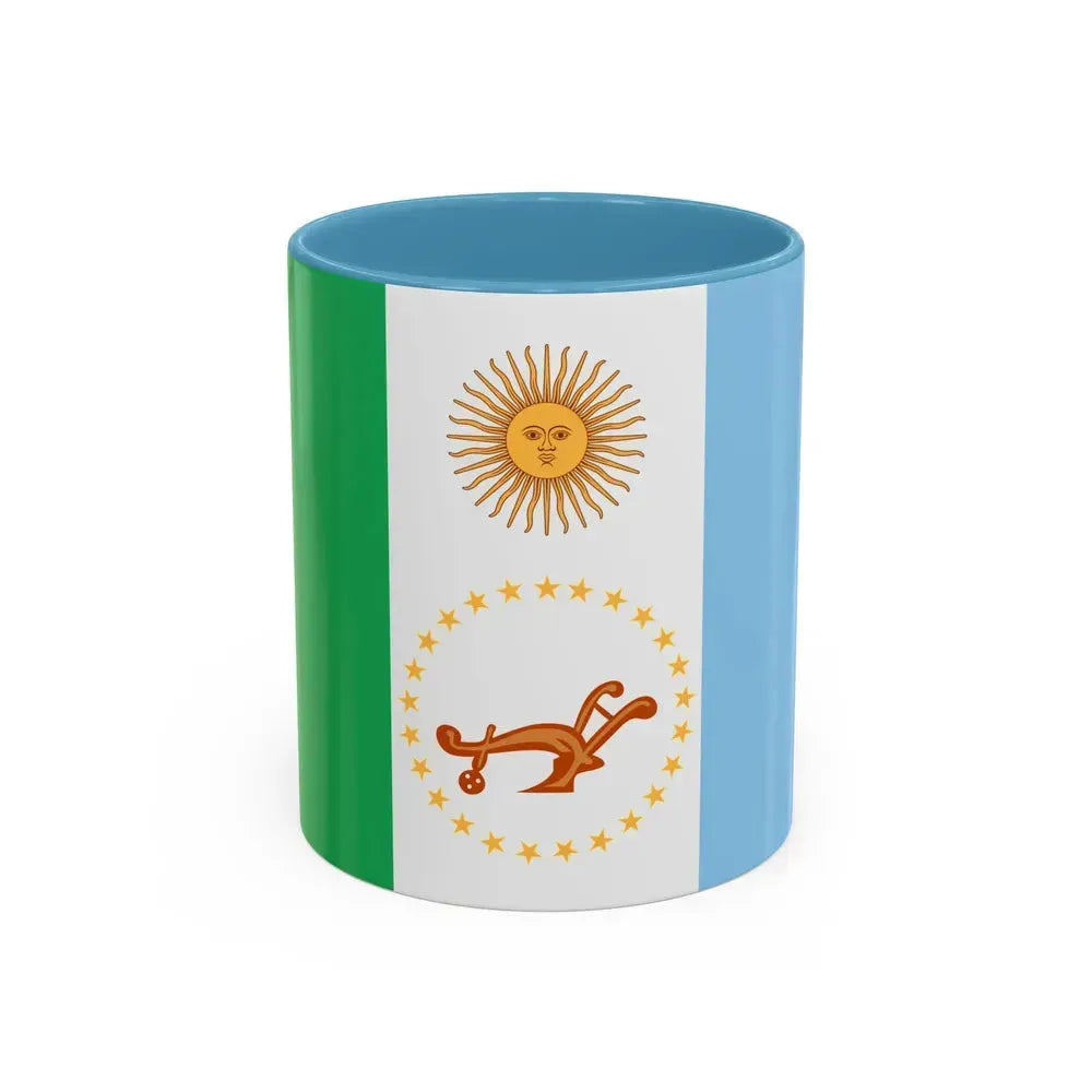 Flag of Chaco Province Argentina - Accent Coffee Mug 11oz Light Blue - Go Mug Yourself