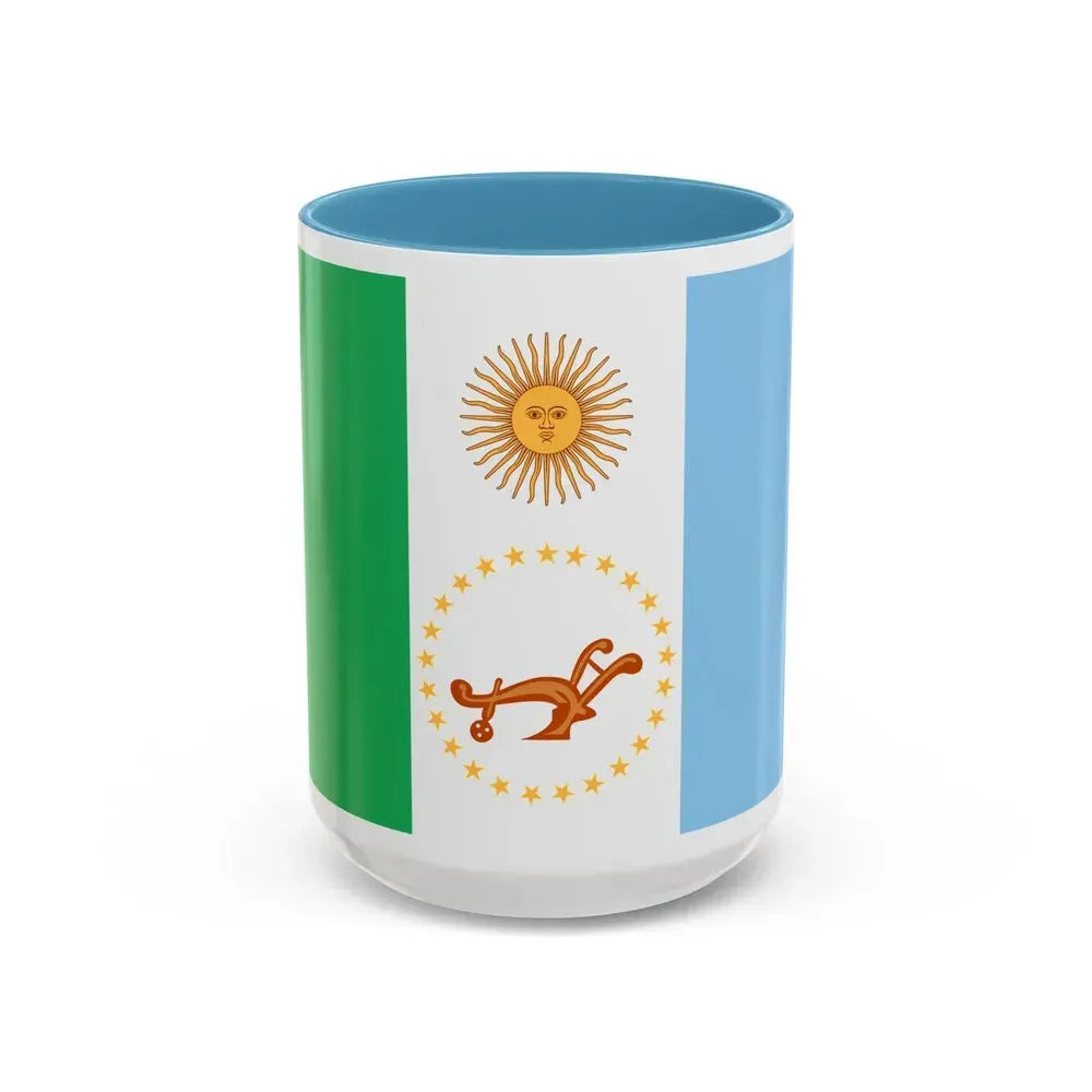 Flag of Chaco Province Argentina - Accent Coffee Mug 15oz Light Blue - Go Mug Yourself