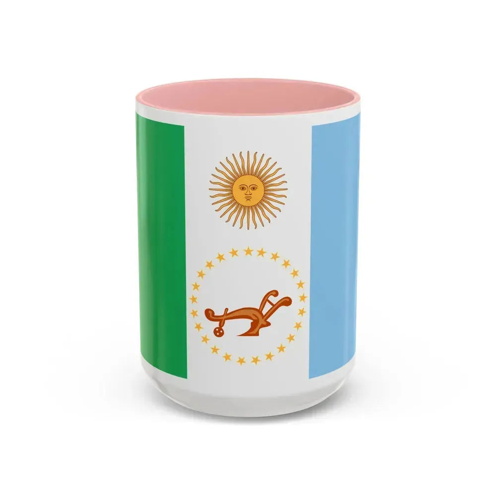 Flag of Chaco Province Argentina - Accent Coffee Mug 15oz Pink - Go Mug Yourself