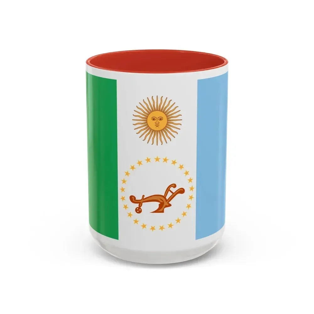 Flag of Chaco Province Argentina - Accent Coffee Mug 15oz Red - Go Mug Yourself