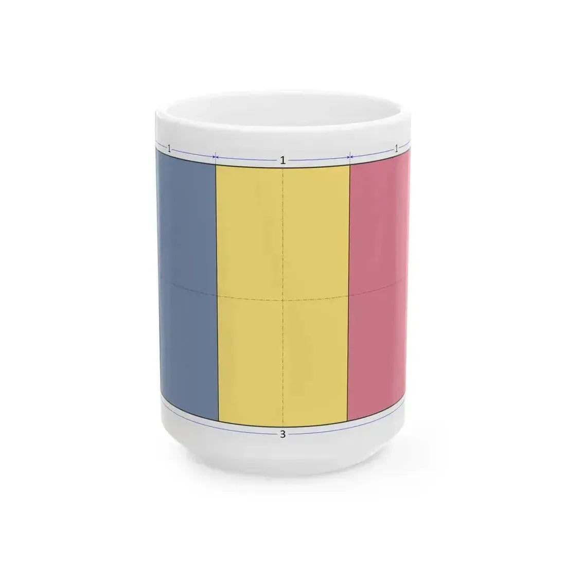 Flag of Chad construction sheet (Chad) White Coffee Mug 15oz - Go Mug Yourself