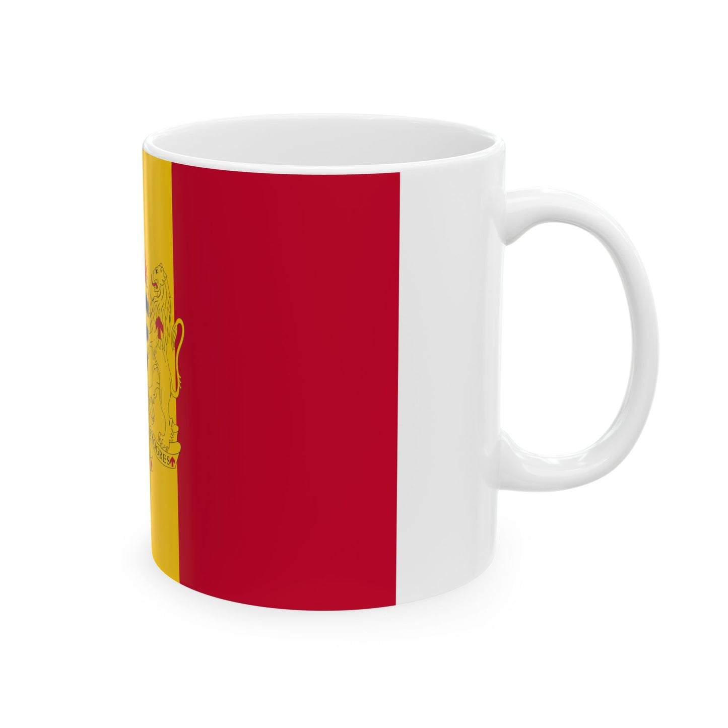 Flag of Chad with coat of arms (Chad) White Coffee Mug-Go Mug Yourself
