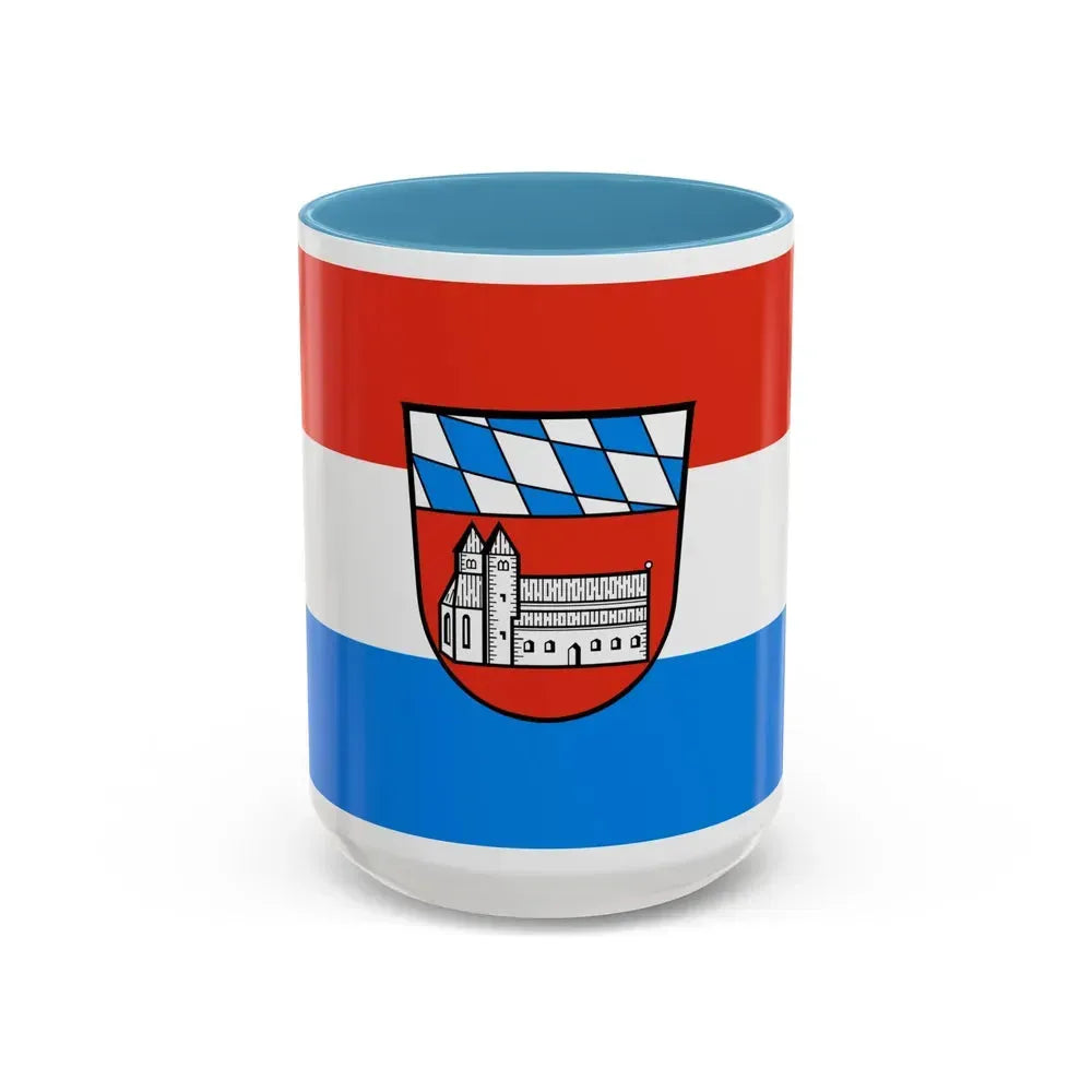 Flag of Cham Germany - Accent Coffee Mug 15oz Light Blue - Go Mug Yourself