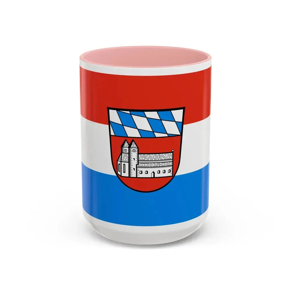 Flag of Cham Germany - Accent Coffee Mug 15oz Pink - Go Mug Yourself